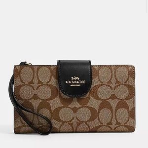 COACH Tech Wallet In Colorblock Signature Canvas $65